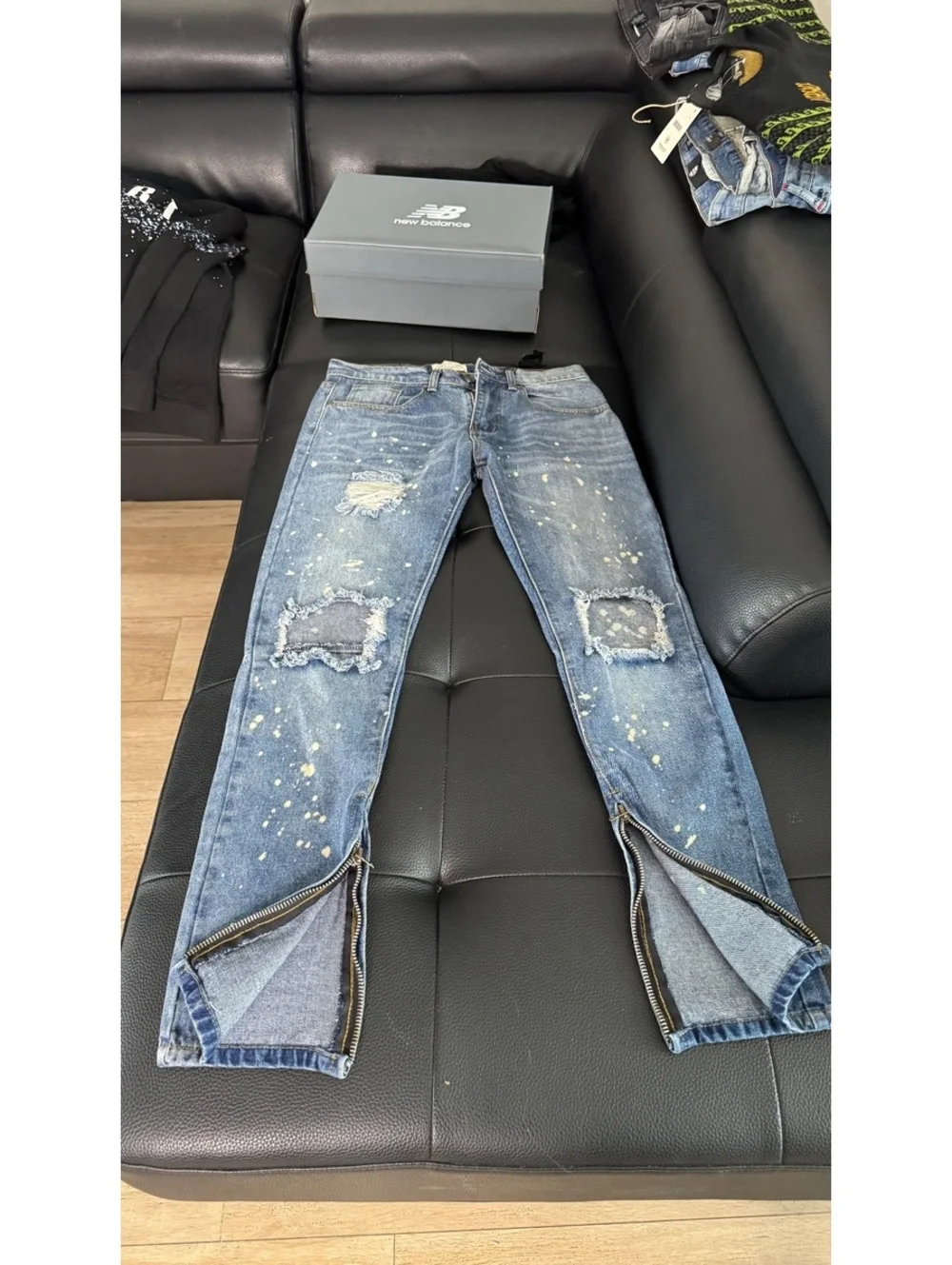 Fear of God Fourth Collection 2015-2016 Distressed Paint Splatter Zip Jeans 30